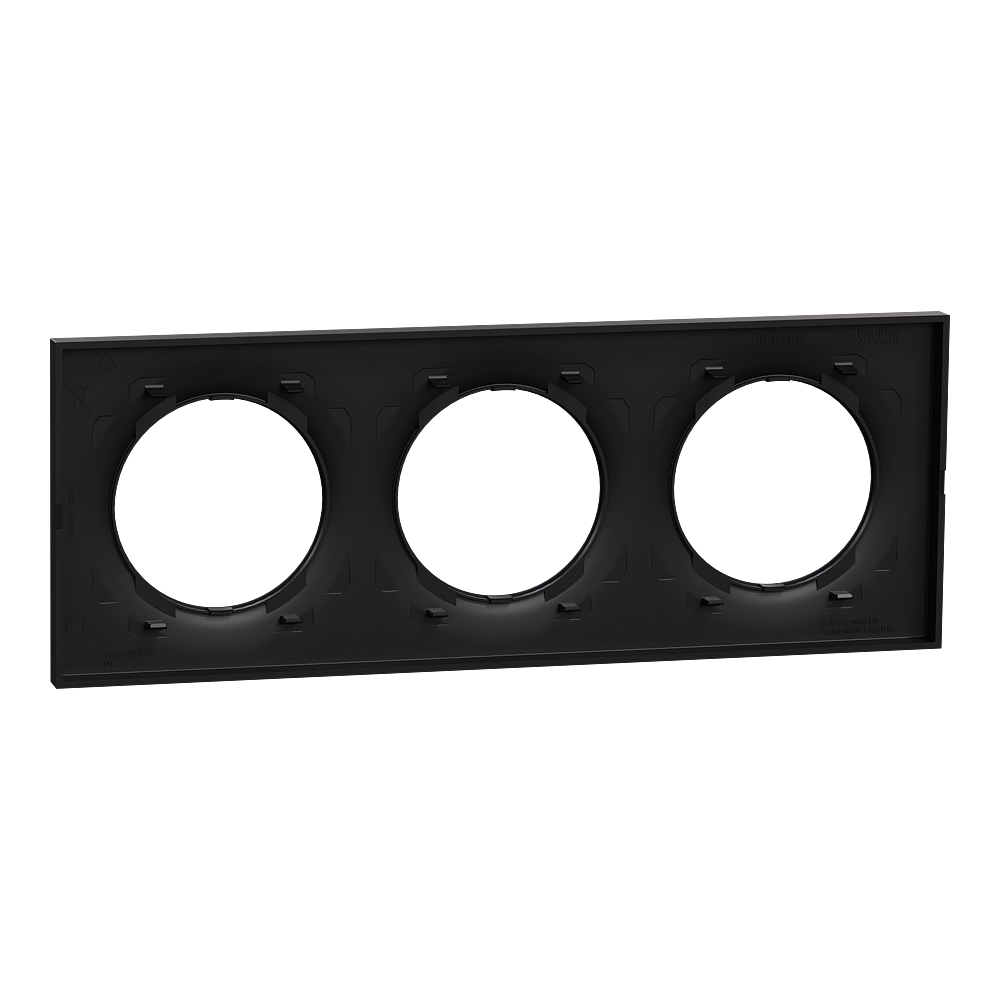 Odace Origine plaque 3 postes noir